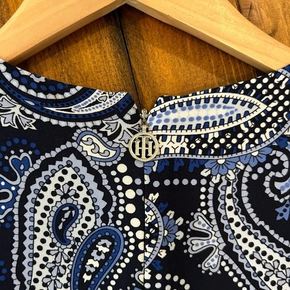 💐 Tommy Hilfiger Blue Paisley Sleeveless Jumpsuit - Picture 6 of 12